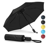 ZOMAKE Paraguas Plegable Antiviento,Pequeño Paraguas Protección Solar UV para Mujer Hombre,Mini Umbrella con Apertura y Cierre Automático Resistente al Viento con Doble Toldo(Negro)
