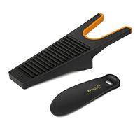 ZOMAKE Quita Botas,Sacabotas Botas De Plástico De Caballo Con Rascador De Suciedad Y Asa De Agarre Para Botas De Goma,Botas De Jardín Y Botas De Caballo,Con 19cm Plastico Calzadores(Negro/Naranja A)