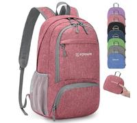 ZOMAKE Ultraligera Pequeña 20L Mochila Plegable para Senderismo Montaña Excursion Mochilas Ligeras Viajar para Hombre Mujer(Rosa)