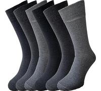 ZombaFlo 6 pares de calcetines para diabéticos para hombre, no elásticos, agarre suave, cómodos, sueltos, de algodón, calcetines ricos para mantenerse en pie, talla 36-48, paquete múltiple, gris, 6-11