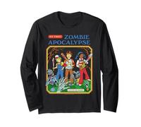 Zombie Apocalypse Sarcastic Retro Vintage Funny Adult Humor Manga Larga