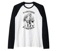 Zombie Dancing Pareja Juntos Para Siempre Parejas Halloween Camiseta Manga Raglan