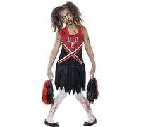 Zombie Disfraz Niña de Halloween para Niños Cheerleader School Girl