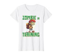 Zombie en Entrenamiento Divertido película de Terror Halloween Living Dead Camiseta gráfica económica, Mujer, Blanco, S