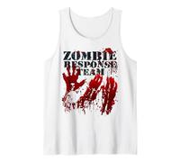 Zombie Equipo Camiseta Huellas Sangre Horror Camiseta sin Mangas