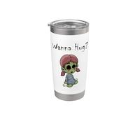 Zombie Girl Funny Zombie Doll ¿Quieres abrazar? Halloween Zombies Vaso térmico de acero inoxidable de doble pared