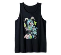 Zombie Goth Bunny Esqueleto Chica EMO Kawaii Goth Chica Camiseta sin Mangas