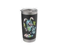 Zombie Goth Bunny Esqueleto Chica Emo Kawaii Goth Chica Vaso térmico de acero inoxidable de doble pared