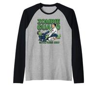Zombie Guard Humor Jiu Jitsu brasileño Estilo de Vida Camiseta Manga Raglan