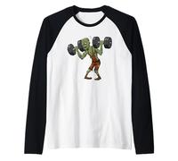 Zombie Halterofilia Muertos vivientes Gimnasio Entren Camiseta Manga Raglan