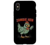 Zombie Hen Funny Chicken Halloween Design Carcasa para iPhone X/XS