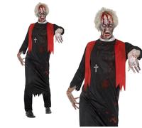 Zombie High Priest Disfraz para Hombre Ministro Disfraz de Halloween M-XL Nuevo