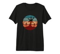 Zombie Mano Zombie Horda no-Muerto Puesta de Sol Grunge Retro Icono Camiseta Premium