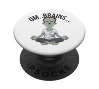Zombie Meditación OM Cerebros Divertido Yoga Parodia Vibes PopSockets PopGrip Adhesivo