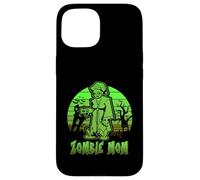 Zombie Mom Halloween Retro Sunset Funny Family Mother Carcasa para iPhone 15