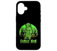 Zombie Mom Halloween Retro Sunset Funny Family Mother Carcasa para iPhone 16