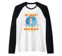 Zombie Nurse This Is My Scary Nurse Costume Funny Halloween Camiseta Manga Raglan