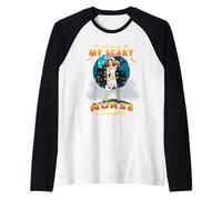 Zombie Nurse This Is My Scary Nurse Costume Funny Halloween Camiseta Manga Raglan