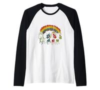 Zombie Unicorns Apocalypse Rainbow Scary Animal Hombre Mujer Camiseta Manga Raglan