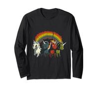 Zombie Unicorns Apocalypse Rainbow Scary Animal Hombre Mujer Manga Larga