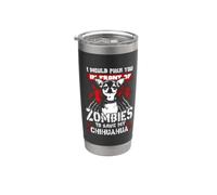 Zombies To Save My Chihuahua Funny Dog Lover For Halloween Vaso térmico de acero inoxidable de doble pared