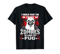 Zombies To Save My Pug Funny Dog Lover For Halloween Camiseta gráfica económica