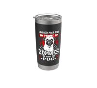 Zombies To Save My Pug Funny Dog Lover For Halloween Vaso térmico de acero inoxidable de doble pared