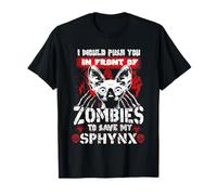 Zombies To Save My Sphynx Cat Kitty Funny Cats Lovers Camiseta