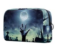 ZombieSpooky Hand Rising Out of Grave - Bolsa de cosméticos para mujer, bolsa organizadora de maquillaje grande con cremallera, multicolor, 18.5x7.5x13cm/7.3x3x5.1in, Neceser