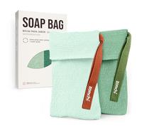 ZOMCHI 2 Bolsas de Jabón para Barras de Jabón con Diferente Rugosidad, Bolsas Exfoliantes para Guardar Jabón, Bolsa de Jabón para Gel de Baño (Verde)