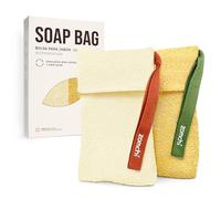 ZOMCHI Bolsa para Jabón en Barra con Diferentes Rugosidades, Bolsa para Jabón Exfoliante, Bolsa para Jabón Corporal (2 Unidades, Amarilla)