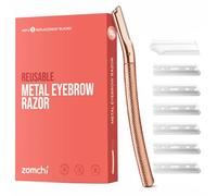 ZOMCHI Cuchilla Facial Mujer - Ojillas para Cejas y Dermaplaning Facial Tool - con 6 Cuchillas - Oro Rosa