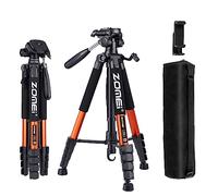 ZOMEi Trípode de 188 cm de Alto Rendimiento, trípode de Video Profesional de Viaje Compatible con cámaras DSLR, teléfonos móviles, proyector, prismáticos, Alcance de detección (Naranja)