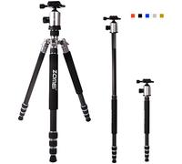 ZOMEI Z818C Profesional Portátil Fibra de Carbono Cámara Digital y Videocámara Trípode Monopod Soporte con Cabeza de Bola para Todos Canon Sony Nikon Samsung Panasonic Olympus Kodak Fuji Gold