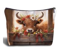 Zomhix Bolsa de maquillaje Baby Highland Cow - Regalos de vaca de las tierras altas occidentales, Highland Cow- F