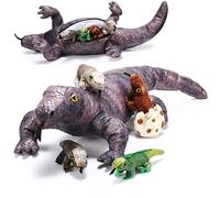 Zomiboo 5 Piezas Peluches de Dragón de Komodo y Lagarto Peluche de Dragón de Komodo de 66 cm con 4 Lagartijas Plushies de Simulación para Niño Niña Cumpleaños Mascota Fiesta