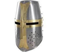 Zomitiya Casco medieval Great Bucket Helm Knights 20G de acero Templario Crusader