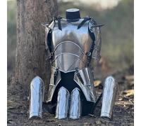 Zomitiya Conjunto medieval de armadura de acero de cuerpo completo hecho a mano, disfraz de cosplay LARP