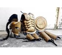 Zomitiya Disfraz de caballero romano espartano de armadura medieval de guerrero musculoso