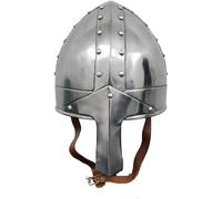 Zomitiya Disfraz medieval normando nasal LARP Silver Knight Spartan Helmet Cosplay Armor para disfraz de vikingo, caballero y espartano