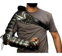 Zomitiya Fantasy Dragon Wing Pauldrons - Juego de armadura de hombro con protectores de brazo en capas, estilo metálico LARP para cosplay, caballero medieval, correas de cuero ajustables, tamaño
