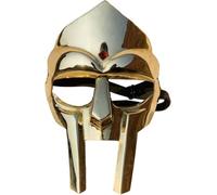 Zomitiya Máscara de casco de gladiador inspirada en MF DOOM | Armadura medieval vikinga de acero forjado a mano de 18G y latón | Accesorio de cosplay estilo villano loco para Halloween, fiestas de