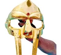 Zomitiya Máscara de gladiador de metal Mf Doom con correa ajustable, máscara de disfraz de guerrero medieval para cosplay y bailes de máscaras
