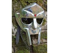 Zomitiya MF Doom - Máscara de gladiador Madvillain con acabado plateado para disfraz de Halloween