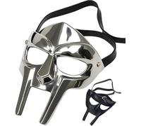 Zomitiya MF Doom Mask - Casco de gladiador romano de metal para cosplay y Halloween - Sin óxido, sin aceite, armadura facial vikinga ligera - Interior suave y seguro - Correa de cuero