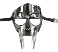 Zomitiya Super Gladiator - Máscara facial forjada a mano Sca-LARP romana griega Mf Doom plata, tamaño estándar para adultos