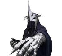 Zomitiya Traje de armadura de cuerpo completo del rey brujo medieval Nazgul, disfraz de acero para LARP, cosplay y recreaciones de Halloween.