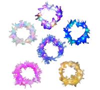 ZOMKIFA 6 Piezas Unidades Diademas Plumas Iluminadas, Plumas Diadema Corona, Pluma Diadema Mujeres, Diademas Corona Plumas Iluminadas