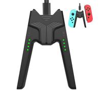 ZOMKIFA Agarre para Juegos, Soporte de Manija de Carga en Forma de V, Joy-con Charger Grip Handle Cómodo con Indicadores, para Nintendo Switch, NS/OLED, Joy-con (Negro)