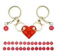 ZOMKIFA Llavero Corazón Personalizable para Parejas & Amigos, Set Simbólico Romántico, Regalo San Valentino & Aniversario(Rojo)